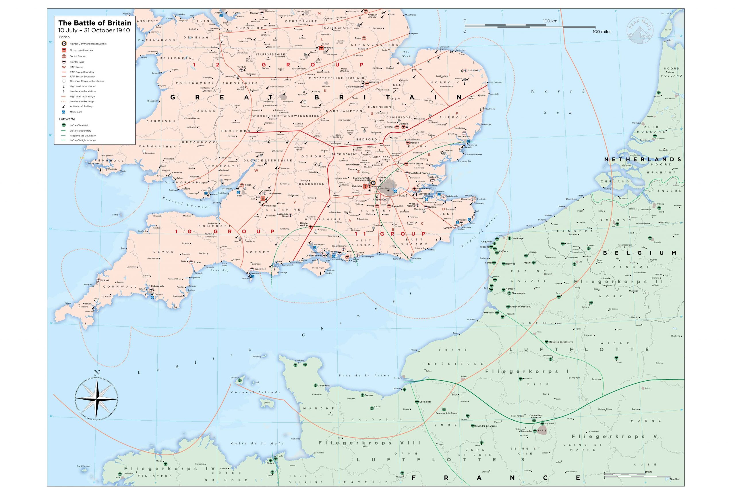 Карта великобритании 1940